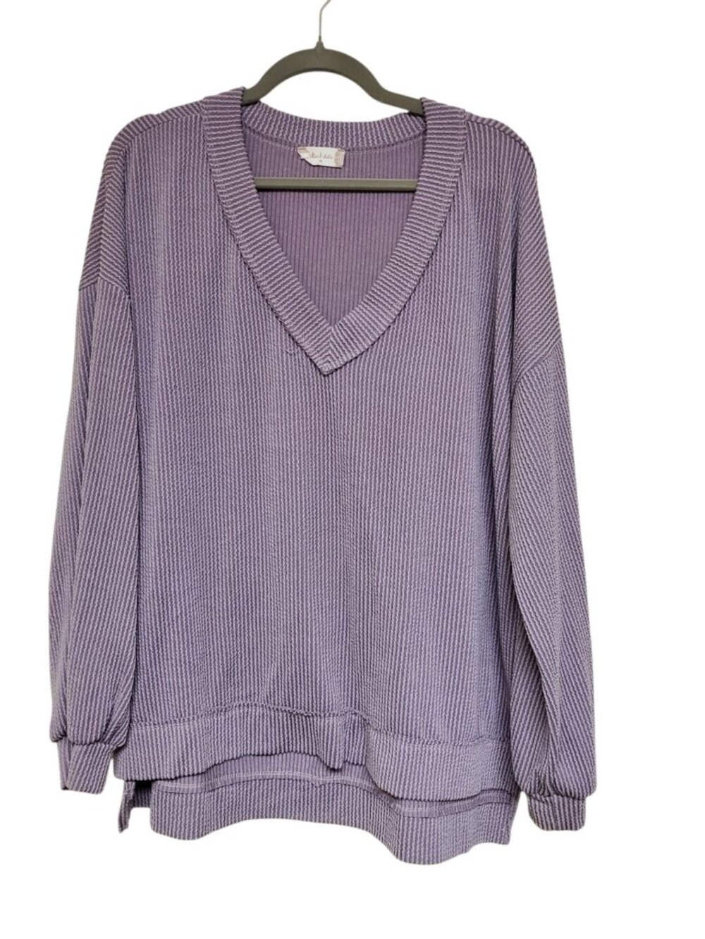 Altar'd State Women's Lilac Dusty Purple Oversized Ribbed Pullover Sweater Sz M